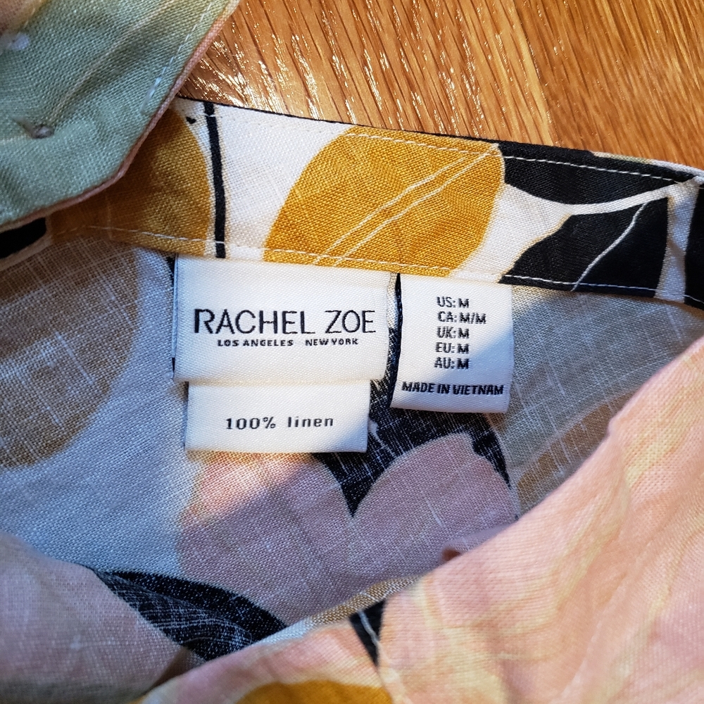 Rachel Zoe Medium 100% Linen Floral Tank Top - Picture 4 of 7